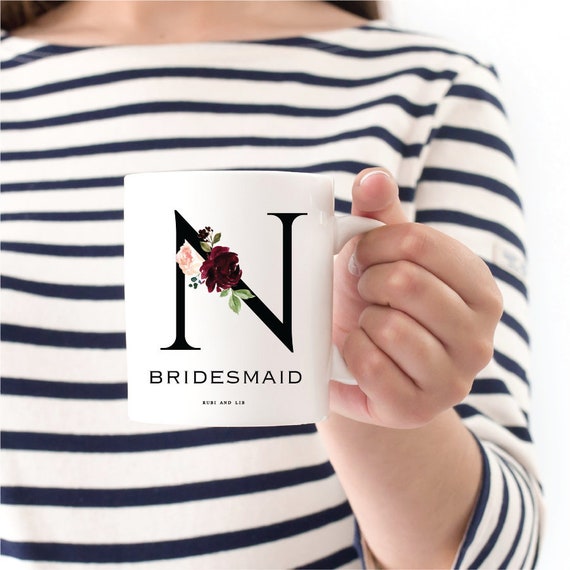 Floral Bridesmaid Coffee Mug, Maid Of Honor Gift, Gifts for Coffee Lovers, Matron Of Honor Gift, Coffee Lover. Il_570xn