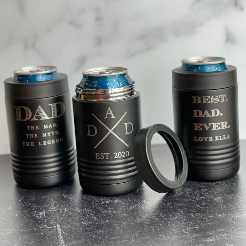Groomsmen Customized Metal Can Cooler, Engraved Metal Can Holder, Monogrammed Beer Can Cooler, Personalized Can Cooler, Gift for Man image 7