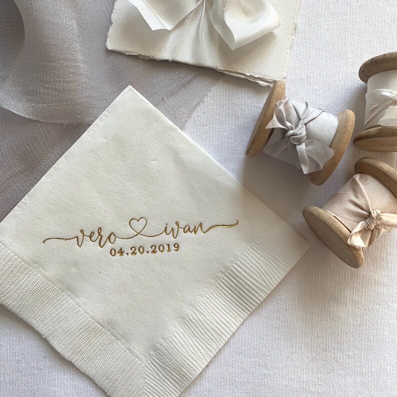 Personalized Wedding Napkins Rehearsal Dinner Engagement Etsy