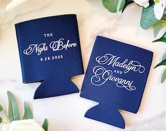 Personalized Wedding Can Coolers - Custom Foam Drink Holders, Collapsible