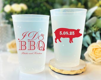 Custom Wedding Cups - Shatterproof Plastic for BBQ and Outdoor Events