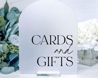 Cards and Gifts Wedding Sign | Personalized Acrylic Table Décor - Arch, Rectangle, Multiple Sizes