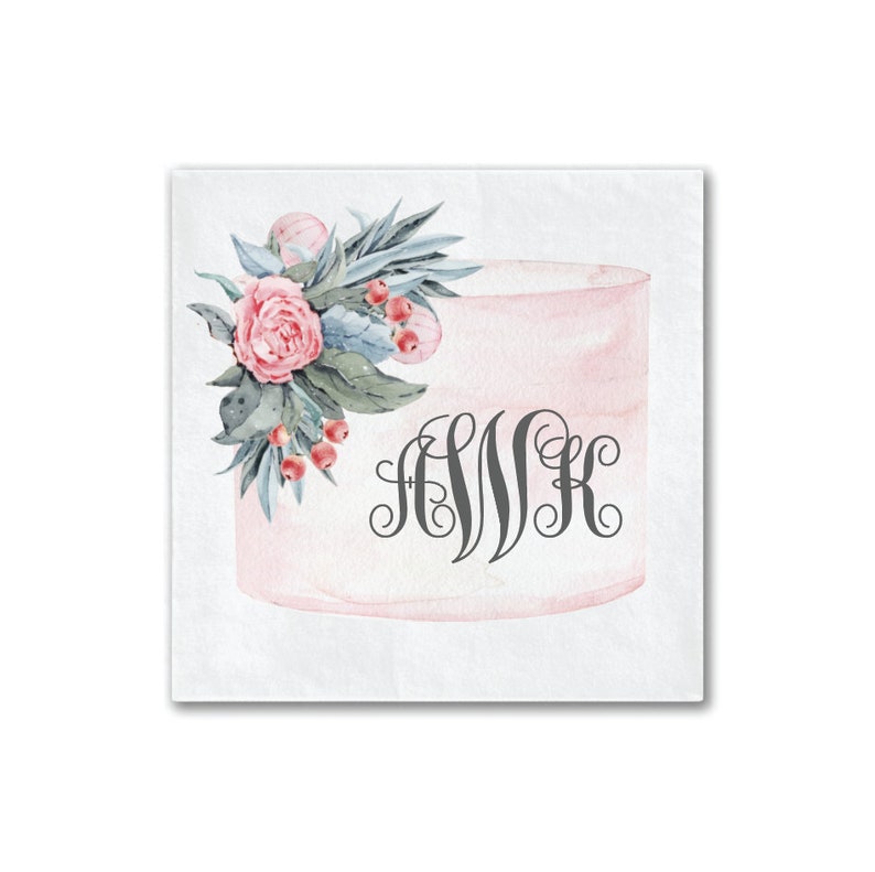 Rehearsal Dinner Full Color Napkin Watercolor Monogram Wedding Napkins Bridal Shower Napkins Engagement Party Napkins