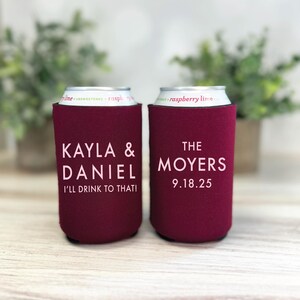 Wedding Can Holder: Personalized Drink Cooler - Collapsible Foam
