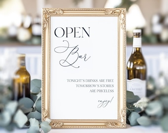 Editable Open Bar Template | Printable Wedding Corjl Design [PAI]