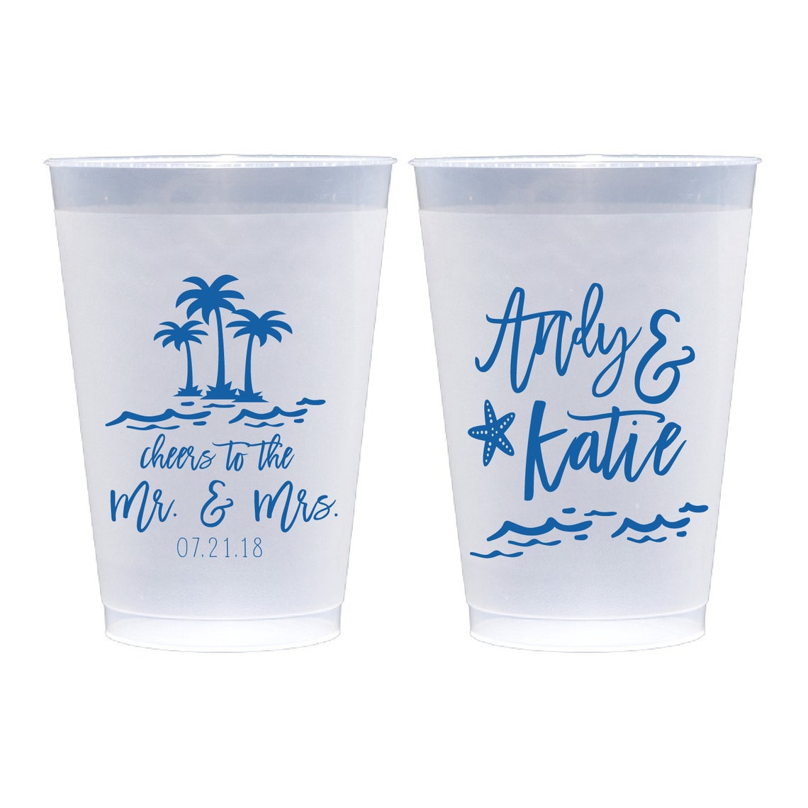 Beach Frosted Wedding Cups Modern Wedding Cups Fancy Elegant Etsy