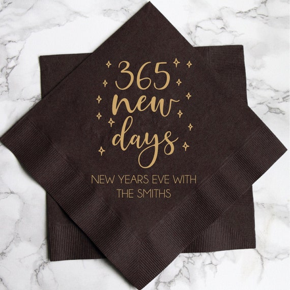 365 New Days - New Years Eve (NYE) Beverage/Cocktail Napkins Il_570xn
