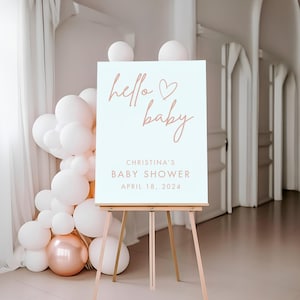 Hello Baby Personalized Baby Shower Acrylic Sign, Acrylic Baby Shower Sign, Baby Shower Welcome Sign, Welcome Sign, Baby Shower Decor