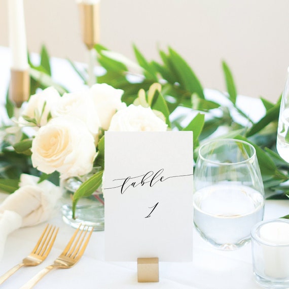 INSTANT DOWNLOAD Wedding Table Numbers | Edit Now | The Claire Wedding Collection | Modern Wedding | Modern | Table Numbers Il_570xn