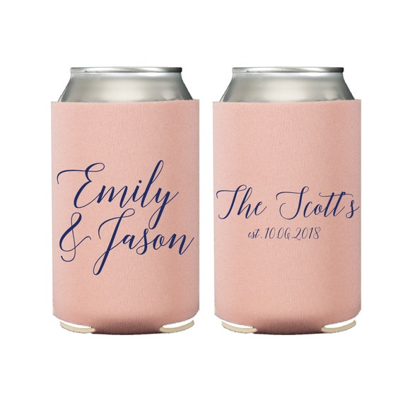 Personalized Beer Can Holder Wedding Favor Foam Beverage Holder
