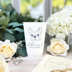Custom Illustrated Pet Wedding Paper Cups | Coffee Bar | Hot Chocolate Bar | Wedding Coffee Bar | Pet Cups | Pet Wedding Decor