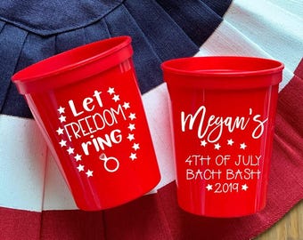 4th of July Bachelorette Stadium Cups, Personalized (16oz or 22oz)