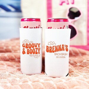 Personalized Slim Can Coolers: Custom Bachelorette Party Favors