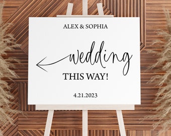 Wedding This Way Directional Ceremony Sign, Welcome Sign, Wedding Acrylic Sign, Wedding Direction Sign, Acrylic Ceremony Sign, Wedding Sign