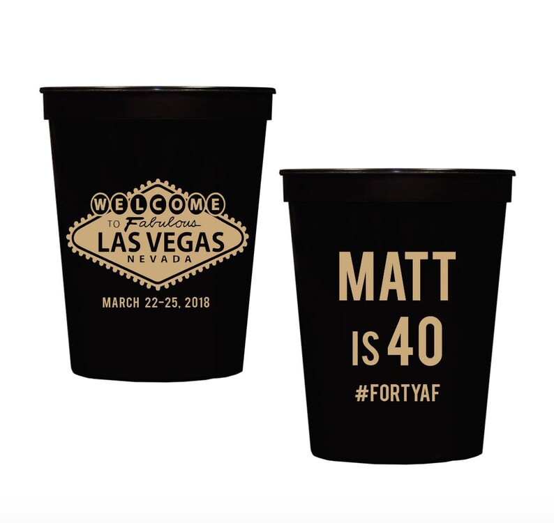Vegas Birthday Personalized Stadium Plastic Cups Birthday Etsy