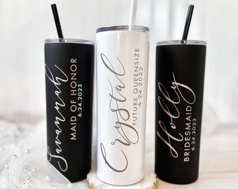 Future Mrs Skinny Tumbler - Personalized Bridal Party Tumbler, Laser Engraved, Stainless Steel Tumbler, Future Mrs Gift, Newlywed Gift