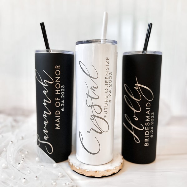 Future Mrs Skinny Tumbler - Personalized Bridal Party Tumbler, Laser Engraved, Stainless Steel Tumbler, Future Mrs Gift, Newlywed Gift