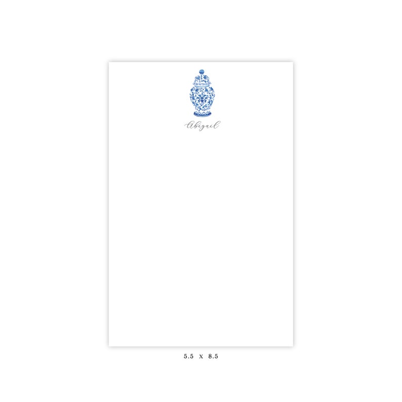 Notepad Ginger Jar Teacher Gift Personalized Note Pad Personalized Stationery Christmas Gift Note Pad Hostess Gift
