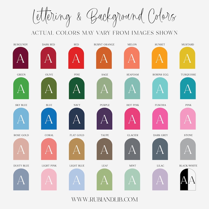 a grid of 24 different colors, each labeled with a letter A, arranged in a visually appealing layout. The actual colors may vary from the images shown, but the image does not provide specific details about the colors.