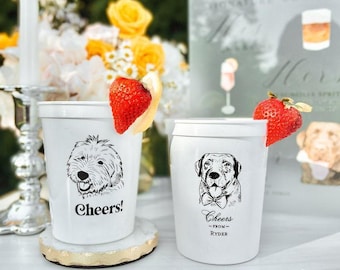 Personalized Pet Stadium Cups, Custom Art (16oz or 22oz Plastic)