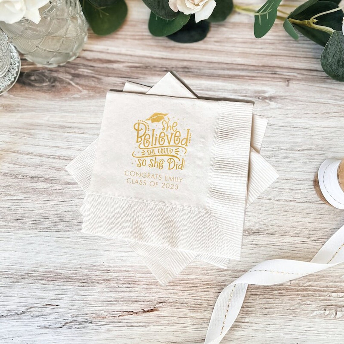 Personalized Graduation Napkins High School Grad College Etsy