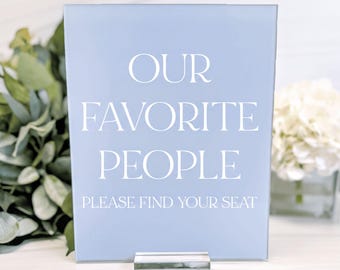 Find Your Seat Wedding Sign | Our Favorite People, Acrylic Seating Display - Arch, Rectangle Décor