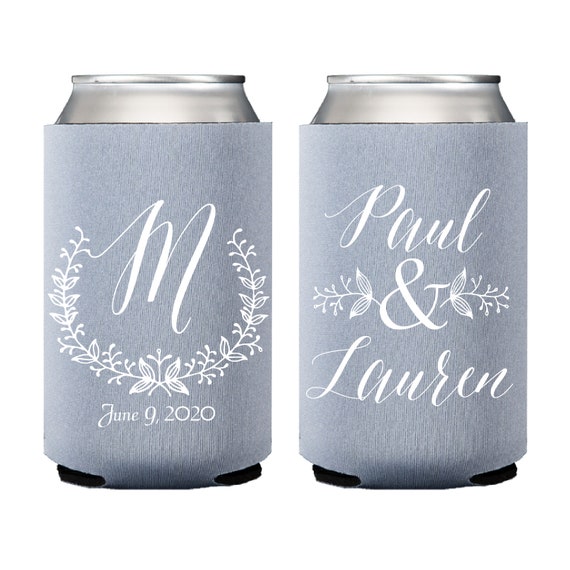 Personalized Beer Can Holder Wedding Favor Foam Beverage Holder