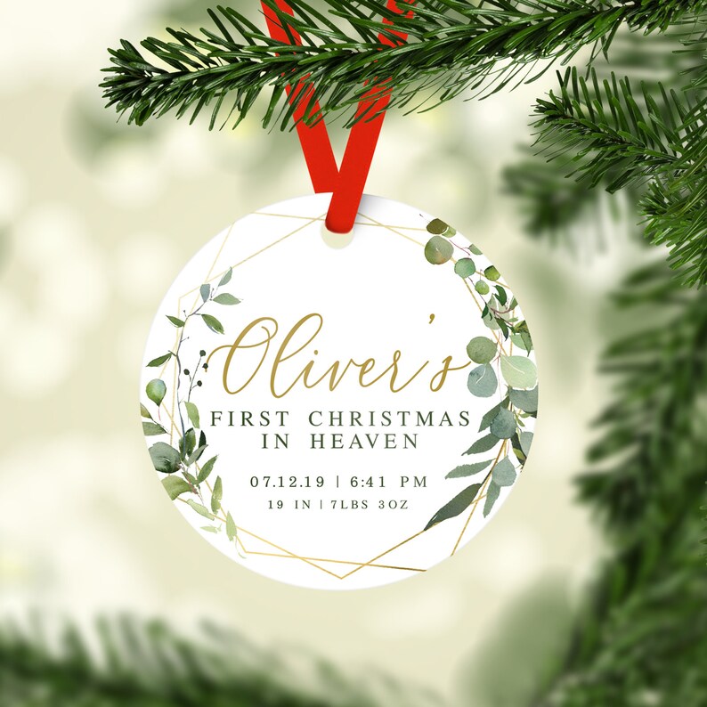 First Christmas In Heaven Personalized Christmas Ornament Etsy