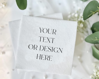 Design Your Own Wedding Napkins, Foil or Ink Imprint (Cocktail Size)