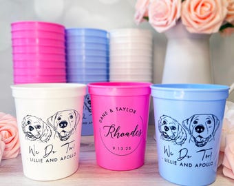 Personalized Pet Stadium Cups, Custom Wedding Favors (16oz Reusable)