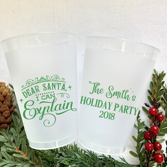 Santa I Can Explain Christmas Party Cups, Shatterproof Holiday Cocktails, Personalized Christmas Cup Il_570xn