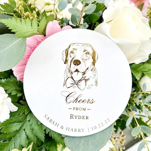 Dog Wedding Coaster: Custom Foil Design - Multiple Shapes & Colors