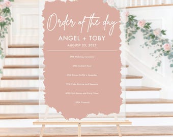 Wedding Welcome Sign: Modern Acrylic - Personalized, Clear Print