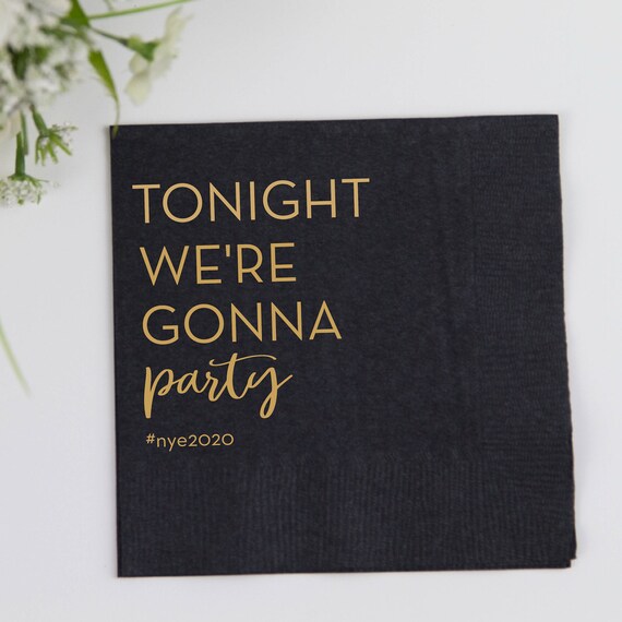 Tonight We're Going to Party - New Years Eve (NYE) Beverage/Cocktail Napkins Il_570xn
