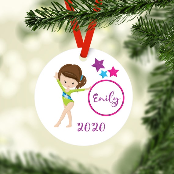 Gymnastics Personalized Christmas Ornament, Personalized Children's Ornament, Custom Christmas Ornament, Kid Christmas Ornament Il_570xn