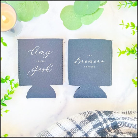Personalized Wedding Can Holder Wedding Favor Foam Beverage Holder