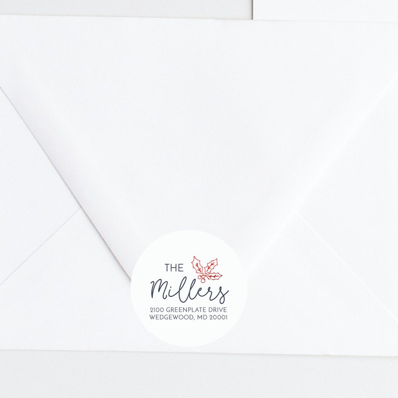 Christmas Card Return Address, Personalized Address Label, 2 inch stickers Merry Christmas Personalized Christmas Card Address Stickers
