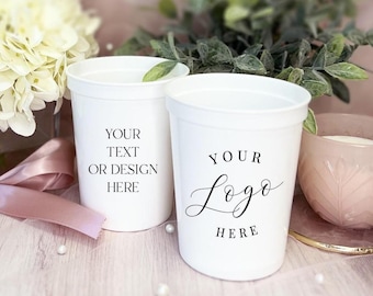 Personalized Plastic Stadium Cups, Custom Logo (16oz or 22oz)