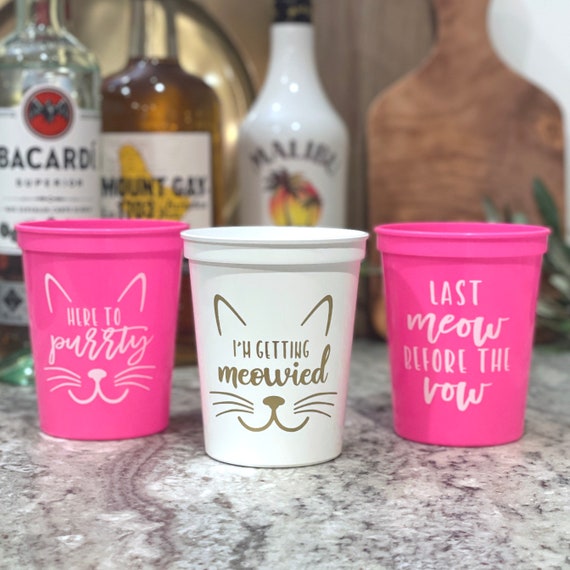 I'm Getting Meowed Ready to Ship Bride Stadium Cup - Bachelorette Party Cups - Stadium Plastic Cups - Bachelorette Party Il_570xn