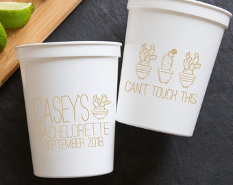 Can't Touch This Bachelorette Weekend Personalized Stadium Plastic Cups - Bachelorette Party - Scottsdale Bachelorette
