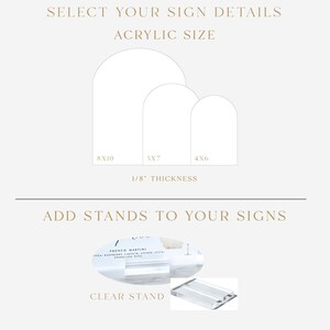 a selection of sign details, including the sizes of the signs and the thickness of the stands. It also provides instructions on how to add stands to the signs.