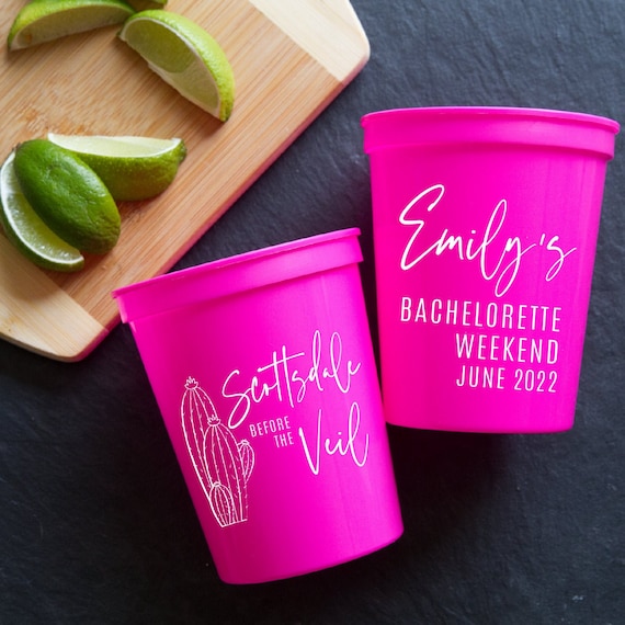 Scottsdale Before the Veil Bachelorette Weekend Personalized Stadium Plastic Cups, Bachelorette Party - Scottsdale Bachelorette Il_570xn