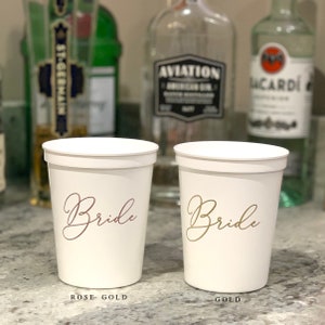 Bride and Groom Ready to Ship Stadium Cup Bachelorette Party Cups Wedding Stadium Plastic Cups Bachelorette Party image 2