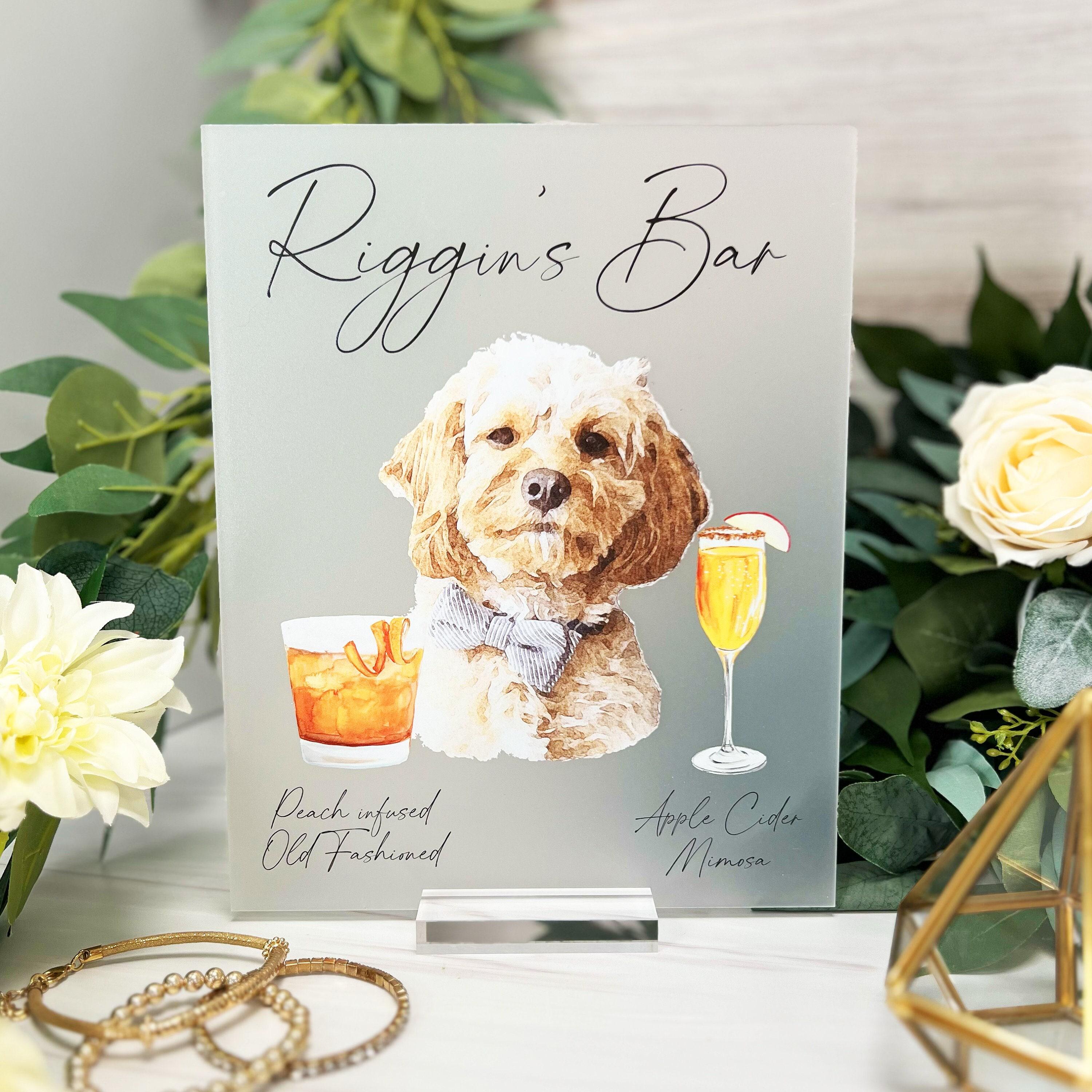 Dog Signature Cocktails Acrylic Sign, Two Dog Signature Drink Bar Menu, Pet Wedding Bar Menu, Wedding Bar Sign, Acrylic Bar Menu Sign