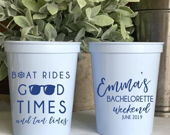 Bachelorette Party Cups: Personalized Stadium Plastic, 16 or 22oz