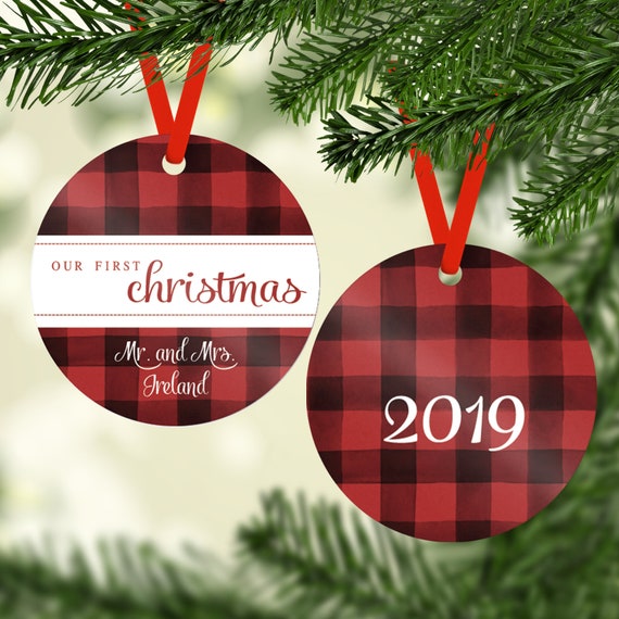 personalized ornaments newlyweds