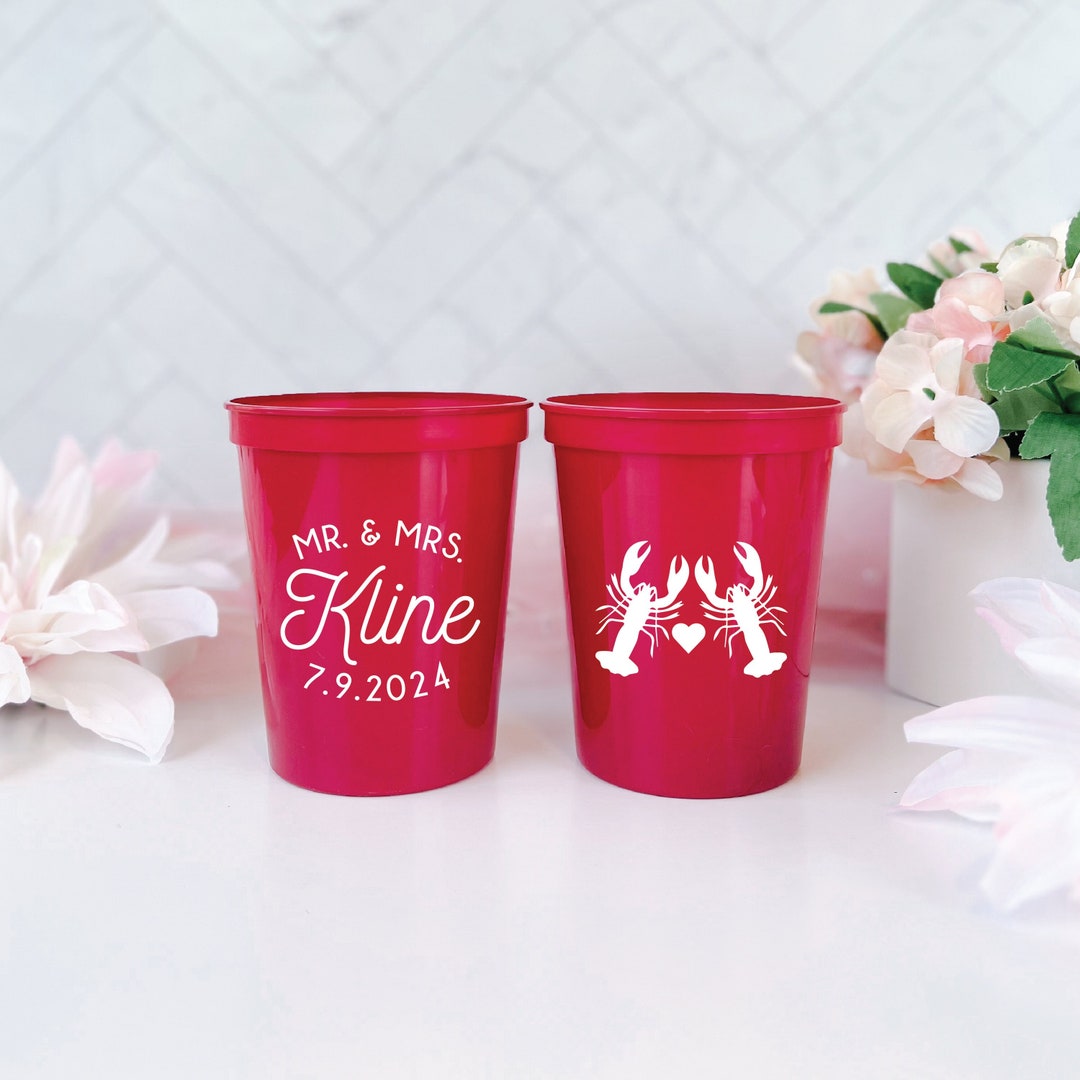 Lobster Wedding Stadium Cups, Wedding Stadium Cups, Engagement Cups