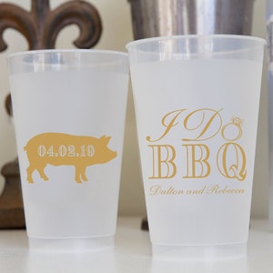 I Do BBQ Personalized Wedding / Bridal Shower/ Rehearsal Dinner /  Shatterproof Plastic Cups