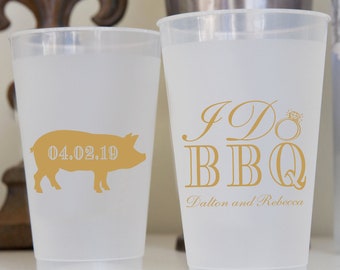 I Do BBQ Personalized Wedding / Bridal Shower/ Rehearsal Dinner /  Shatterproof Plastic Cups