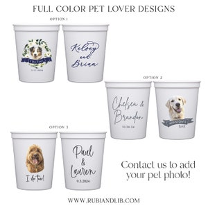 I Do Too Dog Wedding Personalized Stadium Plastic Cups, Custom Stadium Cups, Dog Wedding Cups, Wedding Decor, Wedding Cups image 3